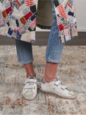 Women’s Golden Goose White & Light Purple Velcro Sneakers - SSTAR Style